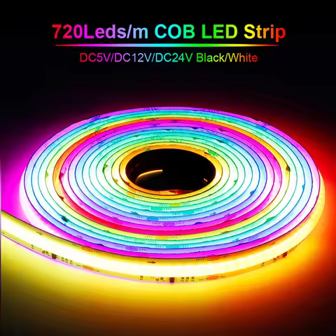 WS2811 COB LED Strip Pixel Addressable WS2812B 720 LEDs RGB Dream Color High Density Flexible COB Li