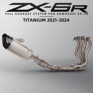 Titanium Slip-On For ZX6R ninja zx6r 2009 - 2024 Motorcycle full exhaust system 51mm Muffler Escape 
