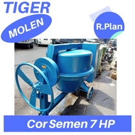 TIGER Mesin Concrete Mixer Molen Beton Cor Semen Rakit Diesel 7 Hp