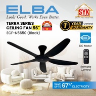 SYK Elba Ceiling Fan With Light DC Motor ECF-N5650 N6030 N5652L 5 Blade 60 Inch Kipas Siling Lampu R