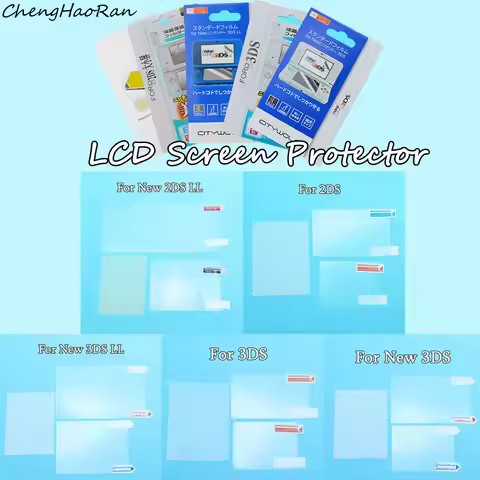 1PCS Top Bottom HD Clear Protective Film For 2DS New 2DS LL For 3DS New 3DS LL New 3DS LCD Screen Pr