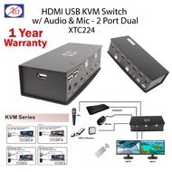 【SG】XLT USB HDMI KVM Switch 4K Ultra HD HDMI Switcher Box For Sharing Monitor HDCP 2x2 4K2K 2 Port KVM Switch