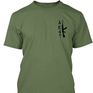 AK47 T-Shirt Classic Vintage Style For Men Short Sleeve Cotton Round Neck