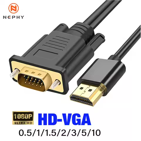HDMI Male to VGA Male 0.5M 1M 2M 3M 5M 10M 1080P 60Hz HDMI Compatible Cable to VGA Adapter Digital t