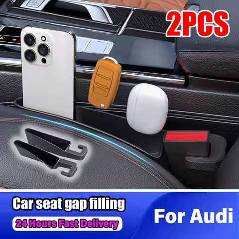 2PCS Car Seat Gap Filling Storage Box For Audi A3 A4 A5 A6 A7 A8 Q3 Q5 Q8 TT TTS S Line Emblema 8p b