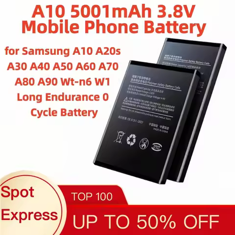 A10 5001mAh 3.8V Mobile Phone Battery for Samsung A10 A20s A30 A40 A50 A60 A70 A80 A90 Wt-n6 W1 Long