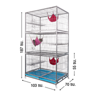 กรงแมว กรงแมวขนาดใหญ่ ซี่กรงห่าง 2 ซม. กรงแมว 3 ชั้น กรงแมวแยกชั้น มีล้อ 4 มุม เหมาะกับสัตว์เลี้ยงหล