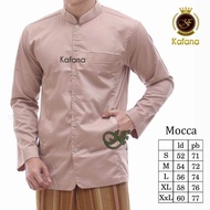 Baju Koko Kafana Pria Dewasa Model Semi Jas Jasko Bordir Terompah Lengan Panjang Motif Polos Bahan T