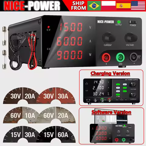 NICE-POWER DC Power Supply Adjustable, 600W 900W 1200W High Power Bench Power Supply with Output Swi