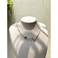 Be.AKITA 红 Arabic name necklace bracelet wire necklace with real gemstone + box