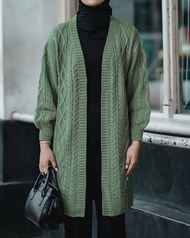 CARDIGAN RAJUT MOTIF CABLE/LONG CARDIGAN CABLE RAJUT PREMIUM SUPER