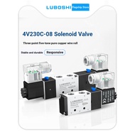 B. b.Pneumatic Solenoid Valve Three-Position Five-Way Check Valve Double Coil 4V230C-08 Solenoid Con