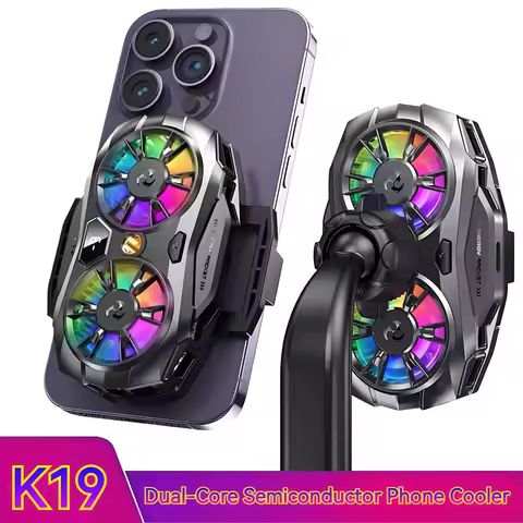 K19 Semiconductor Phone Cooler Radiator,Digital Temperature Display, Works with iPhone 16 15 Pro Max