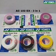 YONEX Rubber Grip AC 102 EX - 3 in 1 WET SUPER GRAP TAPE 100% ORIGINAL SUNRISE| Soft Sticky