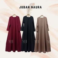 Jubah Muslimah - Jubah Kosong - Jubah Naura - with Front Hide Zip  Side Pocket Premium Como Crepe