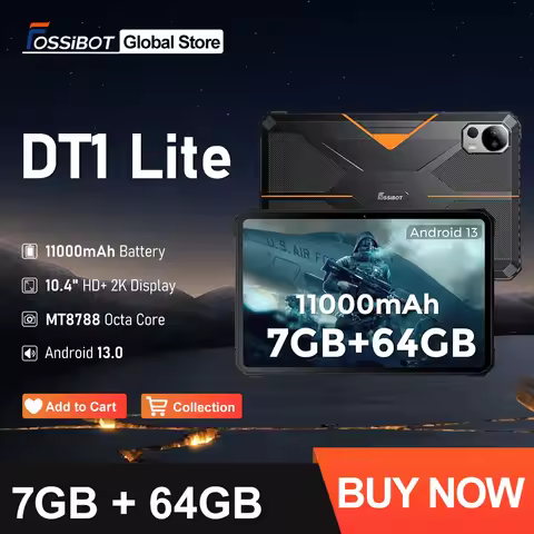 Fossibot DT1 Lite Rugged Tablet 10.4'' 2K-Large Screen 4GB RAM 64GB ROM Android 13 11000mAh Battery 