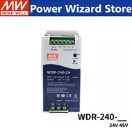 Original MEAN WELL WDR-240 Guideway 240W Switching power supply 220V/380V to 24V 48V MW thin PFC WDR