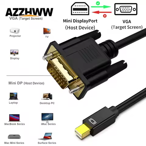 Mini DisplayPort to VGA Cable 1.8M Mini DisplayPort to VGA Cable (Thunderbolt 2 Compatible) For MacB