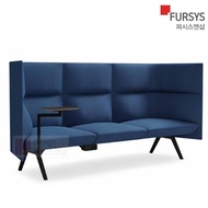 Fursys modular sofa fabric 3-seater cafe living room airy office lounge built-in buried outlet writing table CS613TH