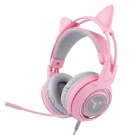 SOMIC G951S CAT Headphone Gaming Kucing lucu pink