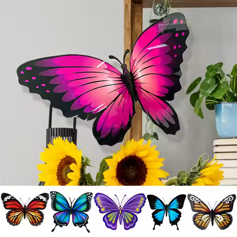 Big 3D Butterfly Summer Outdoor Garden Decor Large Butterflies Wall Sticker Home Window Ornament for