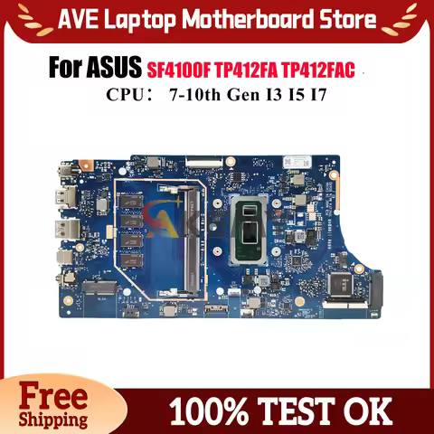 TP412FA Laptop Motherboard For ASUS VivoBook Flip SF4100F TP412F TP412FAC TP412FA Mainboard With I3 