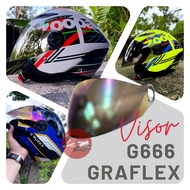 (VISOR) GRACSHAW G666 Graflex Edge Helmet Visor V666 Halg Cut Helmet Visor For Zoopa Cruzer Aire Ser