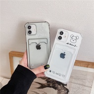 Card Holder Simple Aesthetic Bear Soft Casing hp Oppo A6 A6X A6S A6 Pro 5G C75 C75x Note 60 60x Reno