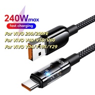 KAIYUE  USB to TypeC Nylon Braided Data Cord 240W Fast Charging Cable with LED for VIVO 200 200FE V4