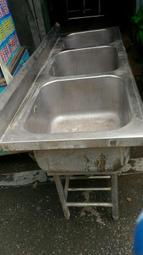南門餐廚設備拍賣二手三聯式厚料水槽