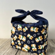 英國製作 手工縫製午餐包便當袋 可愛日本柴犬圖案