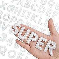 RF-patch 72PCS Iron on Letters and Numbers, White Iron on Letters A-Z Patch, Embroidered Number 0-9,