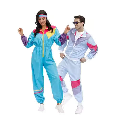 Halloween Carnival Party 60s 70s Retro Nostalgic Hippie Disco Dancing Costume Masquerade Couple Skii