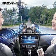 SEAMETAL พัดลมติดรถยนต์ ปรับหมุนได้รอบ 360 องศา พัดลมในรถยนต์ พัดลมหัวคู่ติดรถยนต์ 5V 12V 24V พัดลมติดรถ USB สไตล์ยอดนิย ปรับหมุนได้รอบทิศทาง