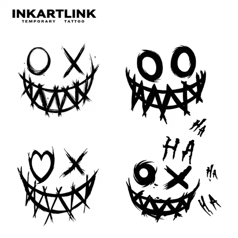 Smiley Face Temporary Tattoo,Lasts To 15 Days New Technology Magic Waterproof Semi Permanent Sticker