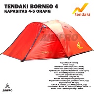TENDA Mountain Tent Inn Sports Borneo 6 - Tent capacity 6-8 people - Hiking Tent - Tent 2p 4p 6p Lim