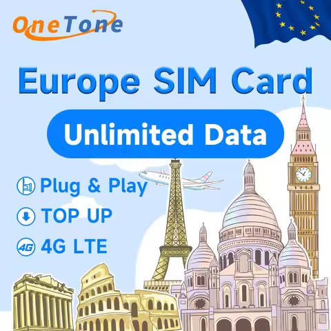 Europe Prepaid Data SIM Card Unlimited 4G data Plug-and-play UK Spain France Turkey SIM Card only su