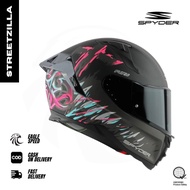 【EAGLE SPEED】SPYDER FULL FACE HELMET NEO FURY STREETZILLA BREEZY MATT BLACK PINK DUAL VISOR ORIGINAL