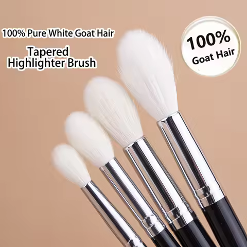 Makeup Highlighter Brush 100% Goat Hair Tapered Highlighter Brush Face Setting Powder Contour Highli