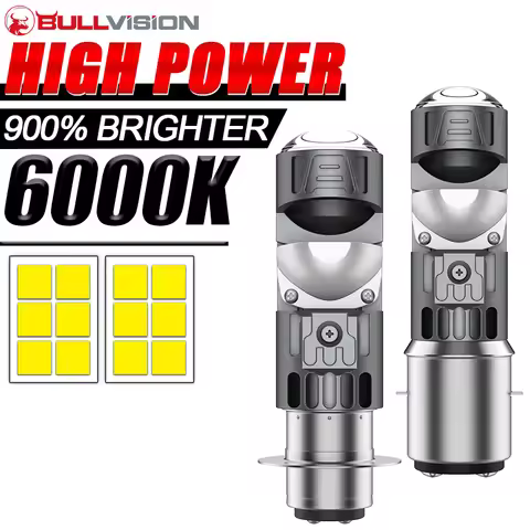 1/2pc H4/P15D/BA20D 36W LED 2COB Motorcycle Headlight Bulb 1400LM 6000K White Hi/LO Beam Lens Fog La