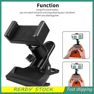 etto-MY SIUKE Guitar Phone Holder 360 Degree Rotating Bass Head Neck Clamp for Electric Ukulele Suit