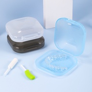Dental Retainer Box Square Braces Case Simple Transparent Portable Denture Case