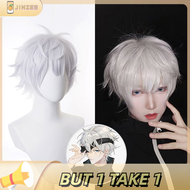 JINZES Anime Jujutsu Kaisen Gojo Satoru Cosplay Tóc Giả Ngắn Chịu Nhiệt Tổng Hợp Tóc Cho Đảng Quà Tặ