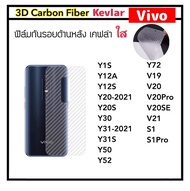 [Kevlar] ฟิล์มหลัง เคฟล่าใส For VIVO Y1S Y12A Y12S Y20 Y20S Y30 Y31-2021 Y31S Y50 Y51 2020 Y52 Y72 Y76 V19 V20 V20SE V20Pro V21 V23E S1 S1Pro ฟิล์มแผ่นหลัง Carbon Fiber