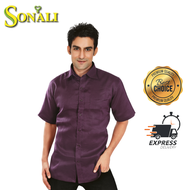 Sonali Men Purple Soft Linen Shirt / Kurta For Lelaki Warna Ungu /Indian Men Kurta Shirt For Men D93