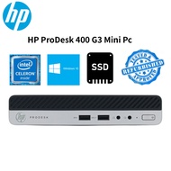 HP ProDesk 400 G3 Mini Pc Intel® Celeron G3900T 4GB Ram 128GB SSD Window 10 Mini Pc