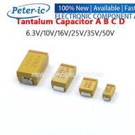 (10pcs) Tantalum Capacitor A B C D Type 6.3V 10V 16V 25V 35V 50V 47UF 10UF 22UF 33UF 47UF