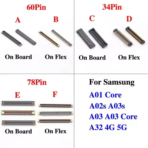 2pcs For Samsung A01 Core A02s A03 A03s A03 Core A32 4G 5G FPC Charger Connector Plug On Motherboard