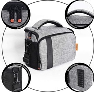 FOSOTO Waterproof Camera Bag, Compact DSLR camera Bag,SLR Stylish Camera Bag Case Compatible for Nikon P900 B500 D3500 D5600 D7500, Canon EOS T6 T7i T5 4000D 80D, Sony A73 Mirrorless Camera Shoulder Case Waterproof Rain Cover (Gray)