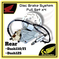 HONDA WAVE DASH110 FI REAR DISC BRAKE PLATE MASTER PUMP &amp; CALIPER ASSY STD REAR BRAKE SYSTEM SET X4 DASH125 DASHFI DASH2
